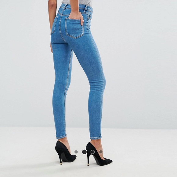 ASOS Design Ridley high waisted skinny jeans in light wash - Picture 3 of 6